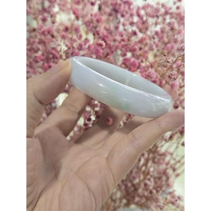 【七彩翡翠】編號21 天然A貨 緬甸 翡翠 手鐲 紫羅蘭 漂綠花 平安鐲 女鐲-細節圖3