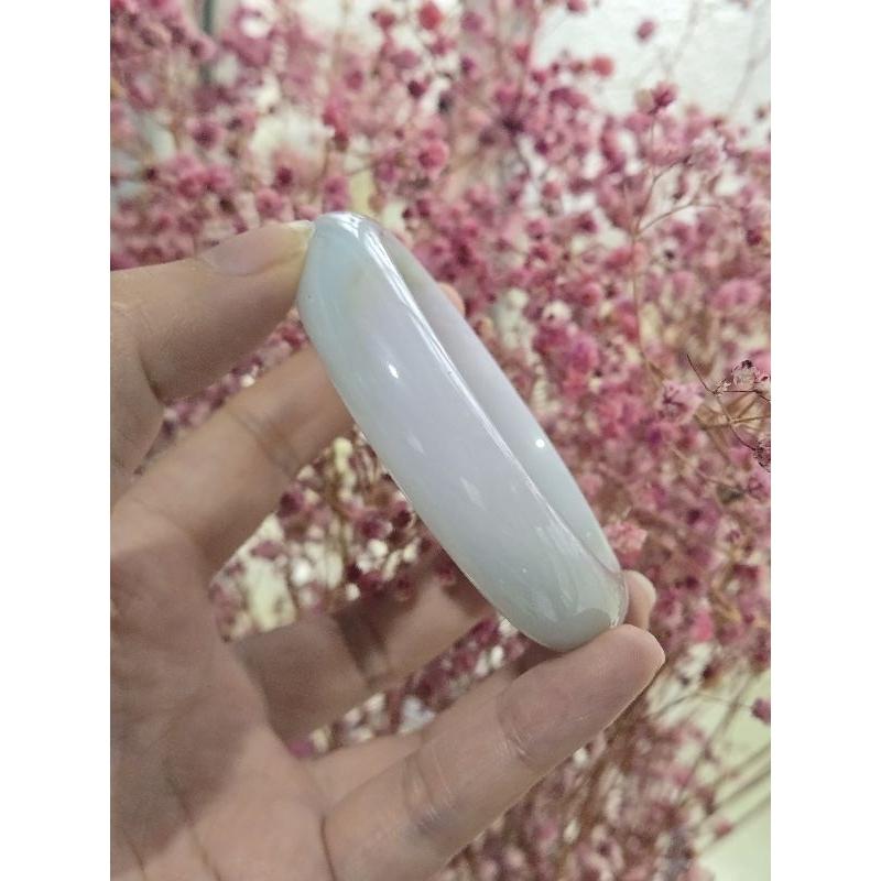 【七彩翡翠】編號21 天然A貨 緬甸 翡翠 手鐲 紫羅蘭 漂綠花 平安鐲 女鐲-細節圖4