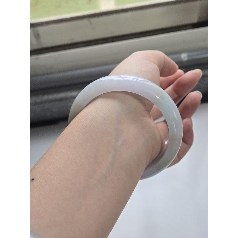 【七彩翡翠】編號21 天然A貨 緬甸 翡翠 手鐲 紫羅蘭 漂綠花 平安鐲 女鐲-細節圖7