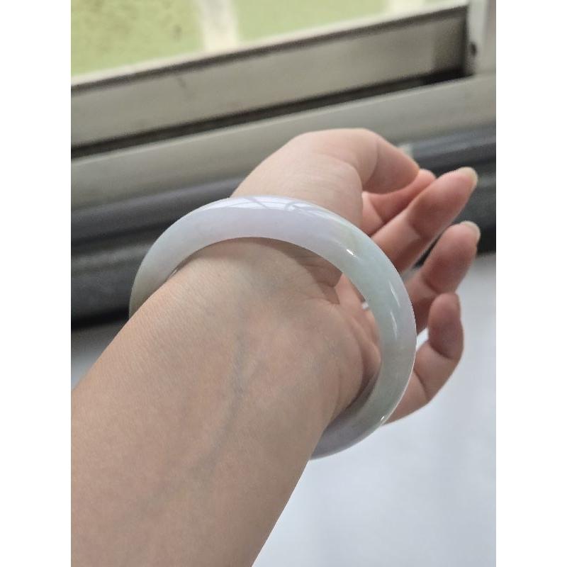 【七彩翡翠】編號21 天然A貨 緬甸 翡翠 手鐲 紫羅蘭 漂綠花 平安鐲 女鐲-細節圖8
