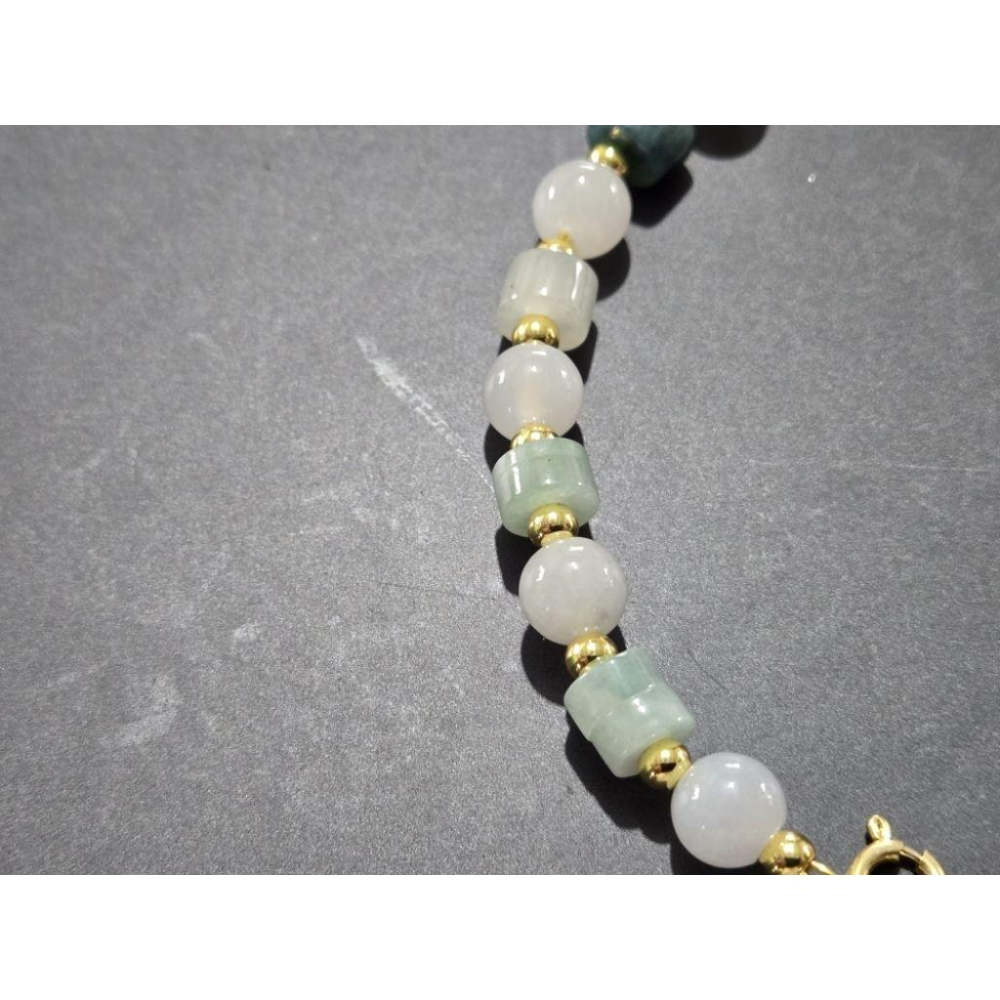 【七彩翡翠】 0388 天然A貨 緬甸 翡翠 手串 手鍊 串珠 多彩-細節圖4