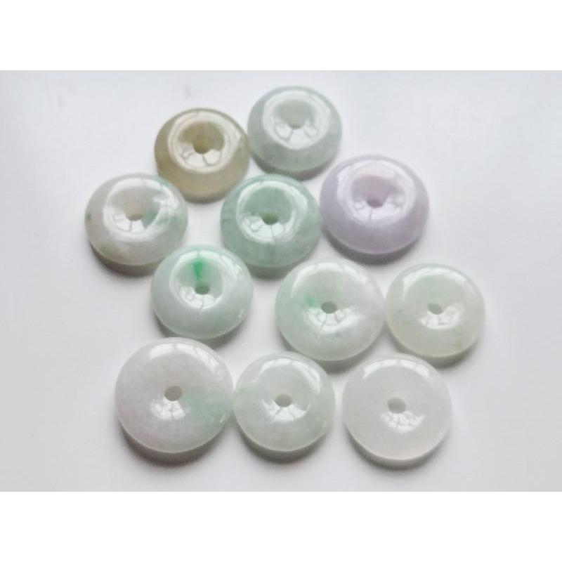 【七彩翡翠】 緬甸 天然 翡翠 A貨 成品 吊墜 掛件 平安扣 一生平安 歲歲平安 扣住平安 招財-細節圖2