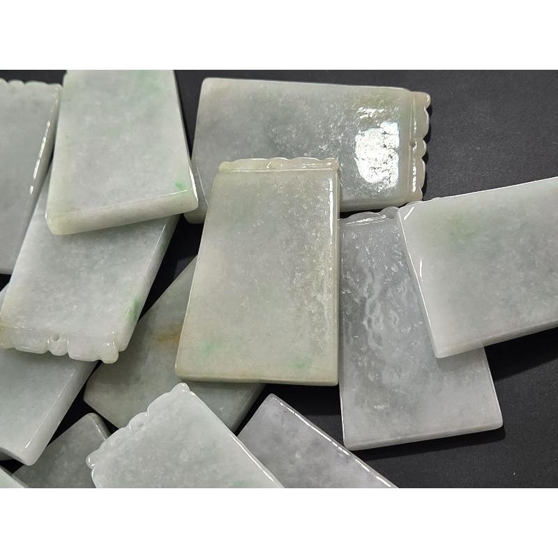 【七彩翡翠】 天然A貨 緬甸 翡翠 吊墜 墜子 吊飾 無事牌 平安無事 許願牌 黃夾綠 飄花 飄綠 紫羅蘭-細節圖2