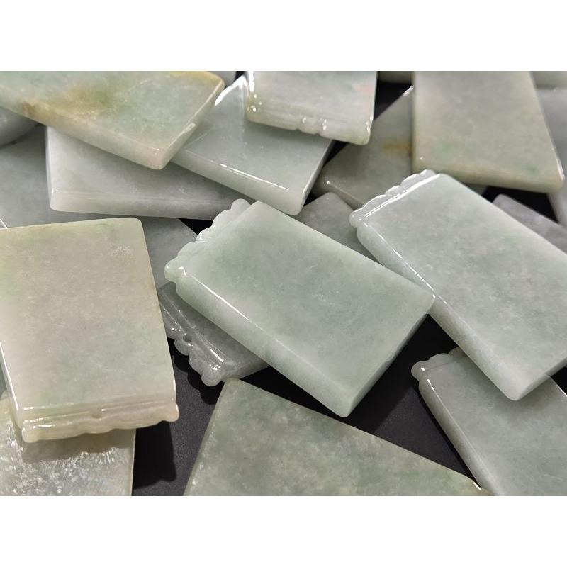 【七彩翡翠】 天然A貨 緬甸 翡翠 吊墜 墜子 吊飾 無事牌 平安無事 許願牌 黃夾綠 飄花 飄綠 紫羅蘭-細節圖4