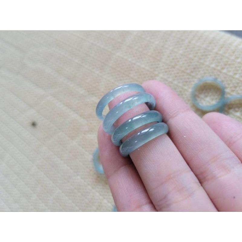 【七彩翡翠】 危料 瓜地馬拉 翡翠 成品 戒指 玉戒 冰種 藍水 雪花棉 招財 尾戒 防小人台灣 現貨-細節圖2