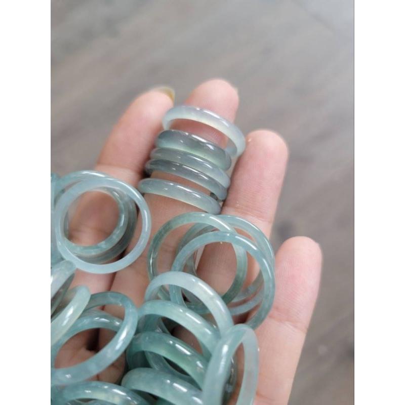 【七彩翡翠】 危料 瓜地馬拉 翡翠 成品 戒指 玉戒 冰種 藍水 雪花棉 招財 尾戒 防小人台灣 現貨-細節圖3