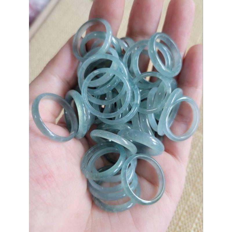【七彩翡翠】 危料 瓜地馬拉 翡翠 成品 戒指 玉戒 冰種 藍水 雪花棉 招財 尾戒 防小人台灣 現貨-細節圖4
