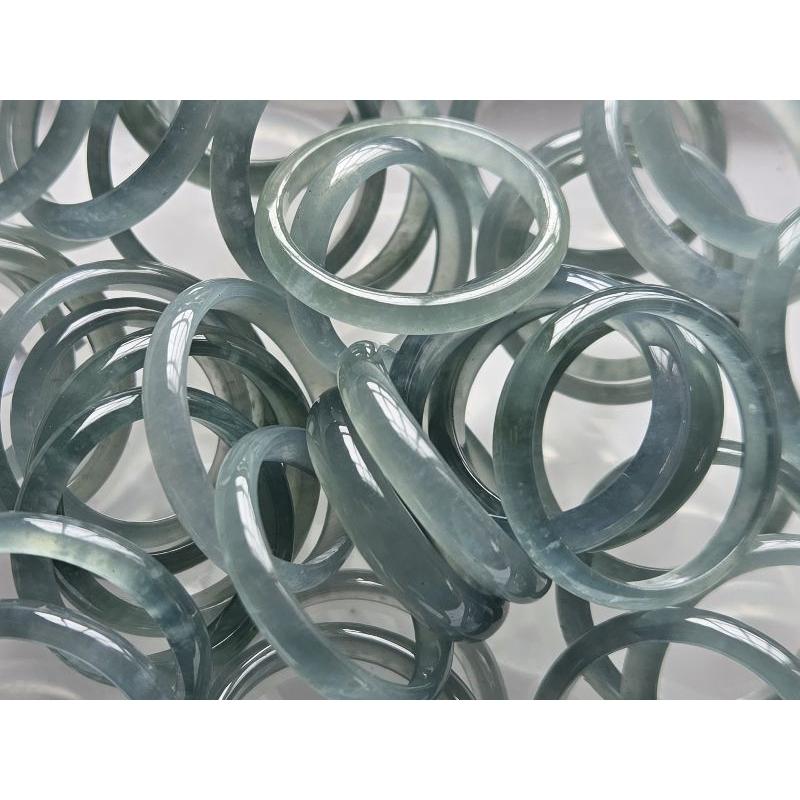 【七彩翡翠】 危料 瓜地馬拉 翡翠 成品 戒指 玉戒 冰種 藍水 雪花棉 招財 尾戒 防小人台灣 現貨-細節圖5