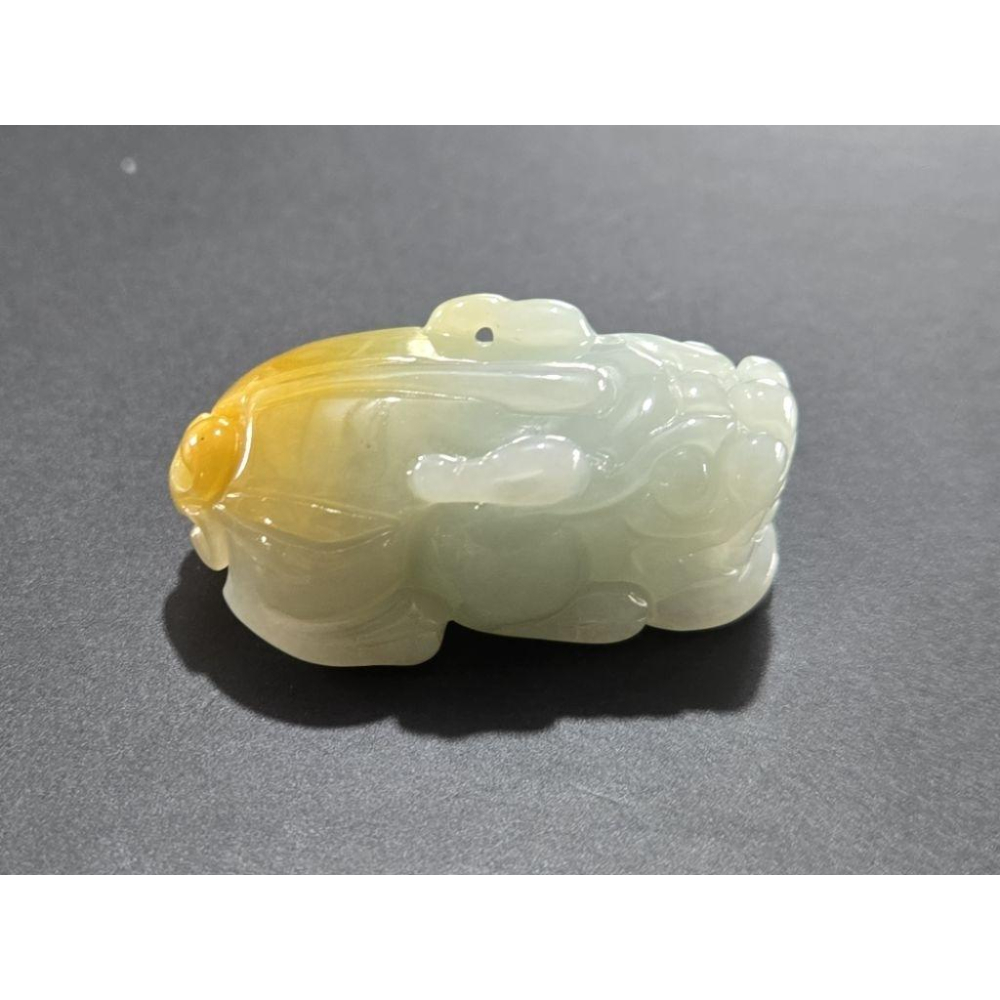 【七彩翡翠】 014 天然A貨 緬甸 翡翠 吊墜 墜子 吊飾 DIY 配件 招財 貔貅 招財進寶 聚財 守財 辟邪-細節圖2