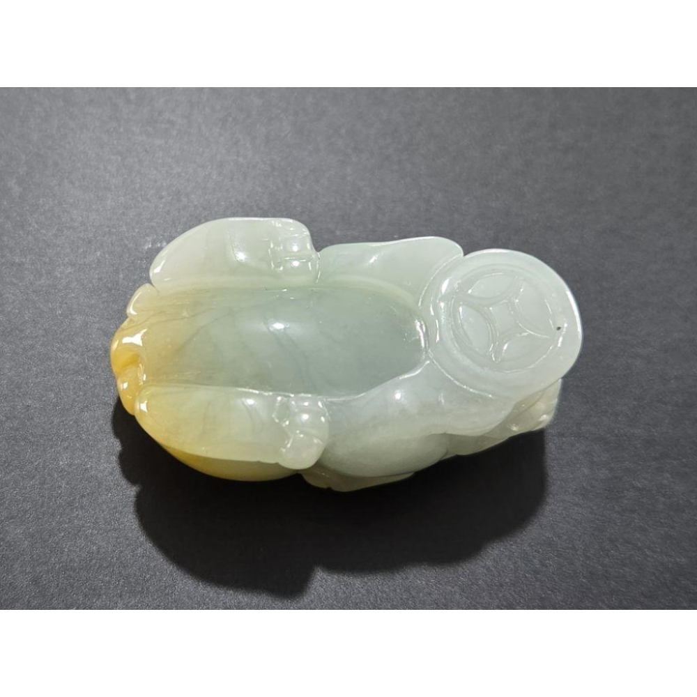 【七彩翡翠】 014 天然A貨 緬甸 翡翠 吊墜 墜子 吊飾 DIY 配件 招財 貔貅 招財進寶 聚財 守財 辟邪-細節圖3