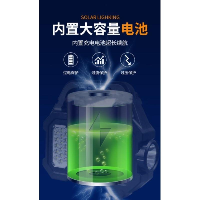 【七彩翡翠】04214 太陽能 便攜式 LED COB側燈 照明 手電筒 手機充電 野外 露營 釣魚-細節圖3
