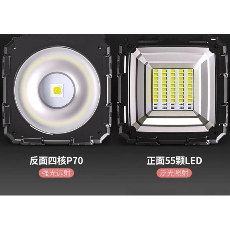 【七彩翡翠】04217 手提式 雙頭 手電筒 LED P70 燈芯 手機充電 野外 露營 釣魚-細節圖2