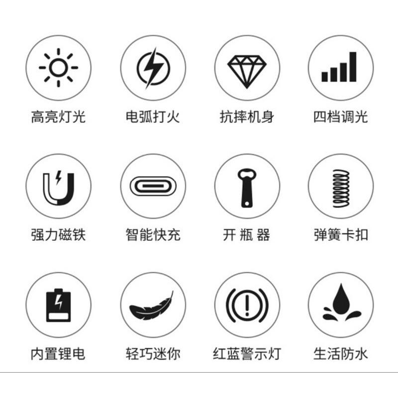 【七彩翡翠】04224 便攜式 鑰匙扣 電弧 打火機 開瓶器 強磁吸附 緊急照明 停電野外 露營 釣魚-細節圖2