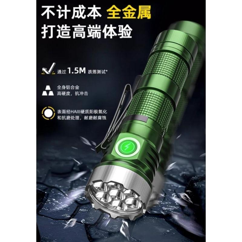 【七彩翡翠】04225 鋁合金 便攜式 七核芯 5色光源 緊急 照明 手電筒 巡邏 野外 露營 釣魚-細節圖5