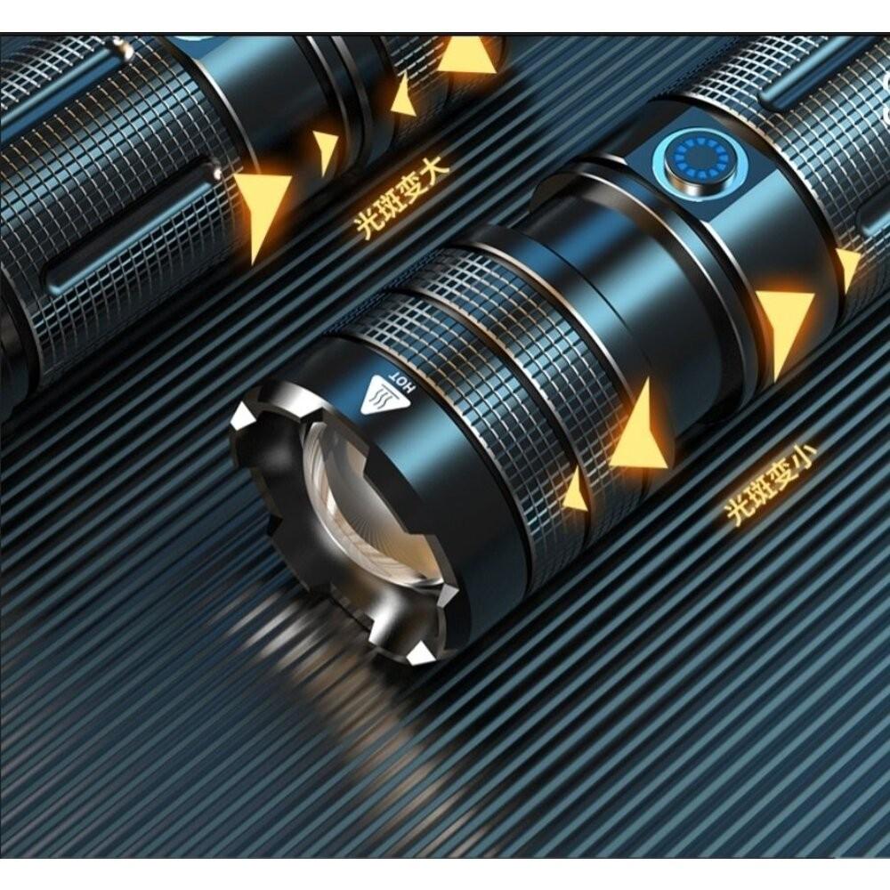 【七彩翡翠】 台灣現貨 04169 大功率 變焦 強光 手電筒 停電 照明 野外 戶外 露營 溯溪 釣魚-細節圖6