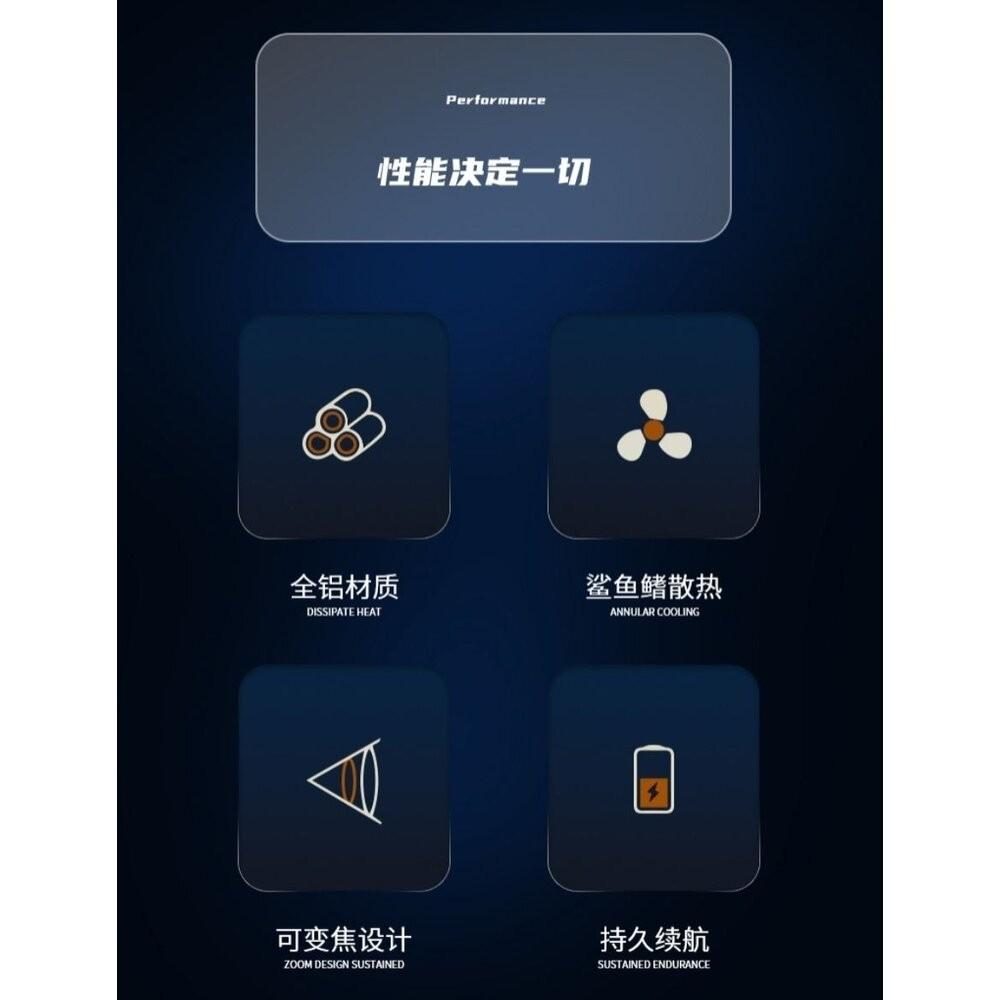 【七彩翡翠】 台灣現貨 04169 大功率 變焦 強光 手電筒 停電 照明 野外 戶外 露營 溯溪 釣魚-細節圖8