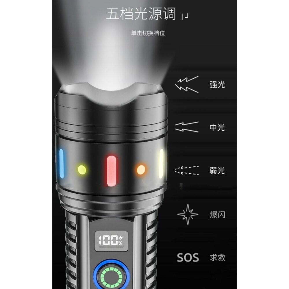 【七彩翡翠】 台灣現貨 04170 變焦 大功率 強光 手電筒 停電 照明 野外 求生 戶外 露營 探險-細節圖6