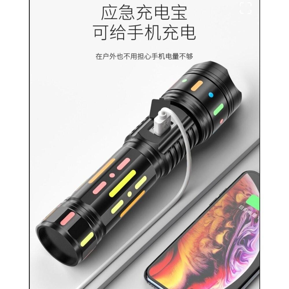 【七彩翡翠】 台灣現貨 04170 變焦 大功率 強光 手電筒 停電 照明 野外 求生 戶外 露營 探險-細節圖7