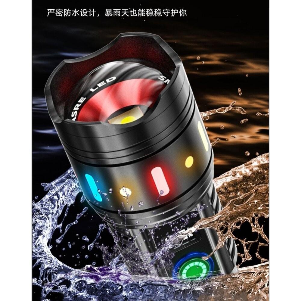 【七彩翡翠】 台灣現貨 04170 變焦 大功率 強光 手電筒 停電 照明 野外 求生 戶外 露營 探險-細節圖9