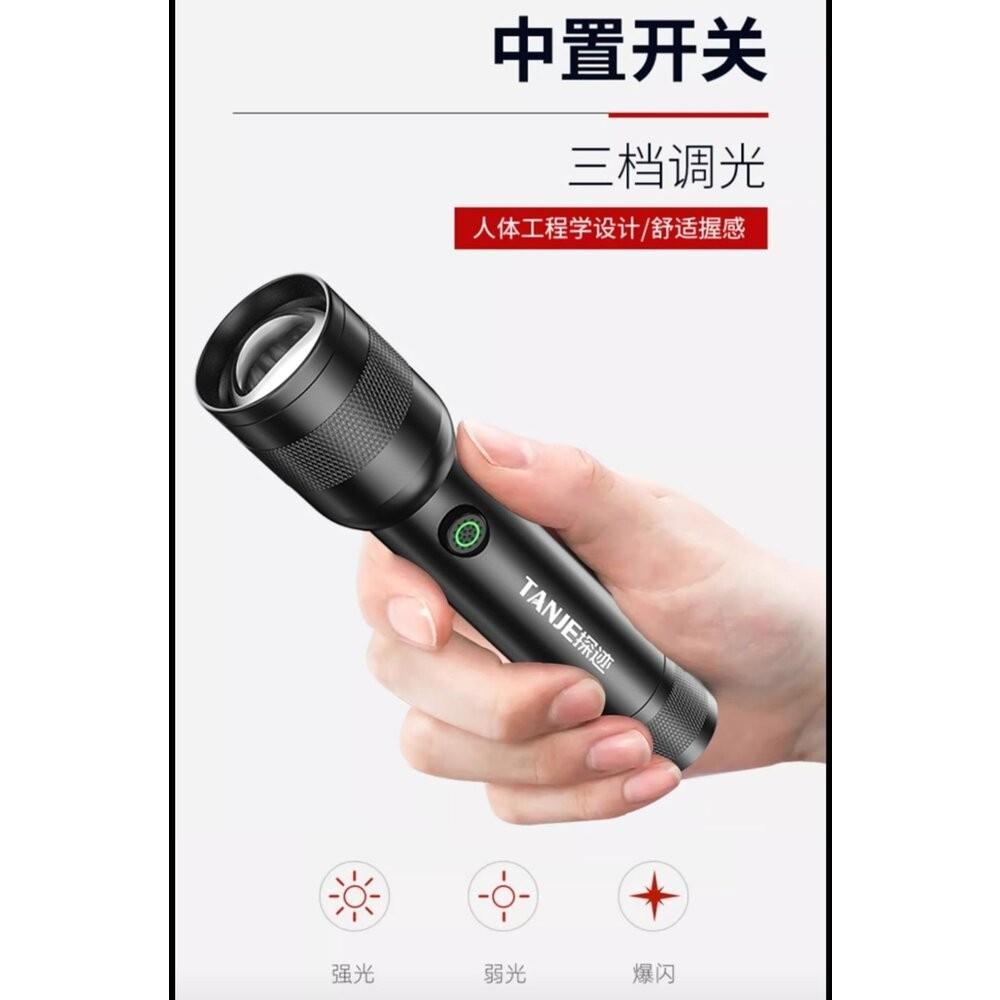 【七彩翡翠】 台灣現貨 04176 變焦 強光 手電筒 防爆 停電 照明 野外 戶外 露營  釣魚 野外-細節圖4