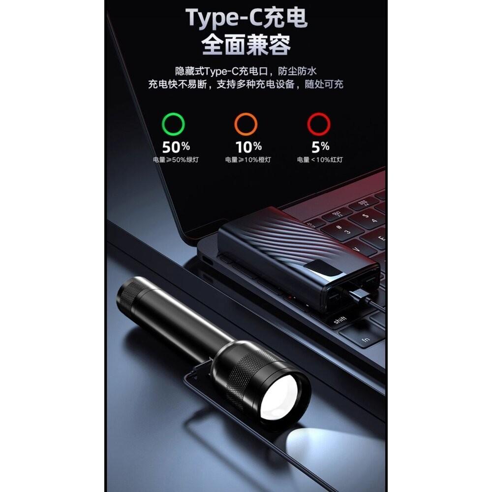 【七彩翡翠】 台灣現貨 04176 變焦 強光 手電筒 防爆 停電 照明 野外 戶外 露營  釣魚 野外-細節圖5