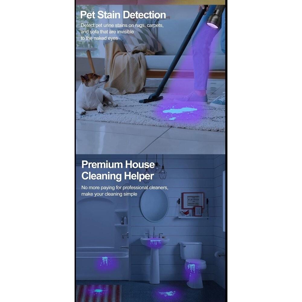 【七彩翡翠】 台灣現貨 04203 紫光燈 紫外線 手電筒 動物 貓 狗 老鼠 跳蚤 糞便 污漬 檢測-細節圖6