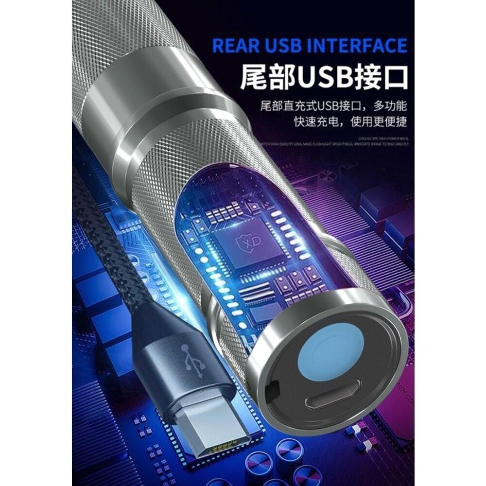 【七彩翡翠】 台灣現貨 04198 鋁合金 變焦 強光 手電筒 停電 照明 野外 戶外 露營 腳踏車燈-細節圖5