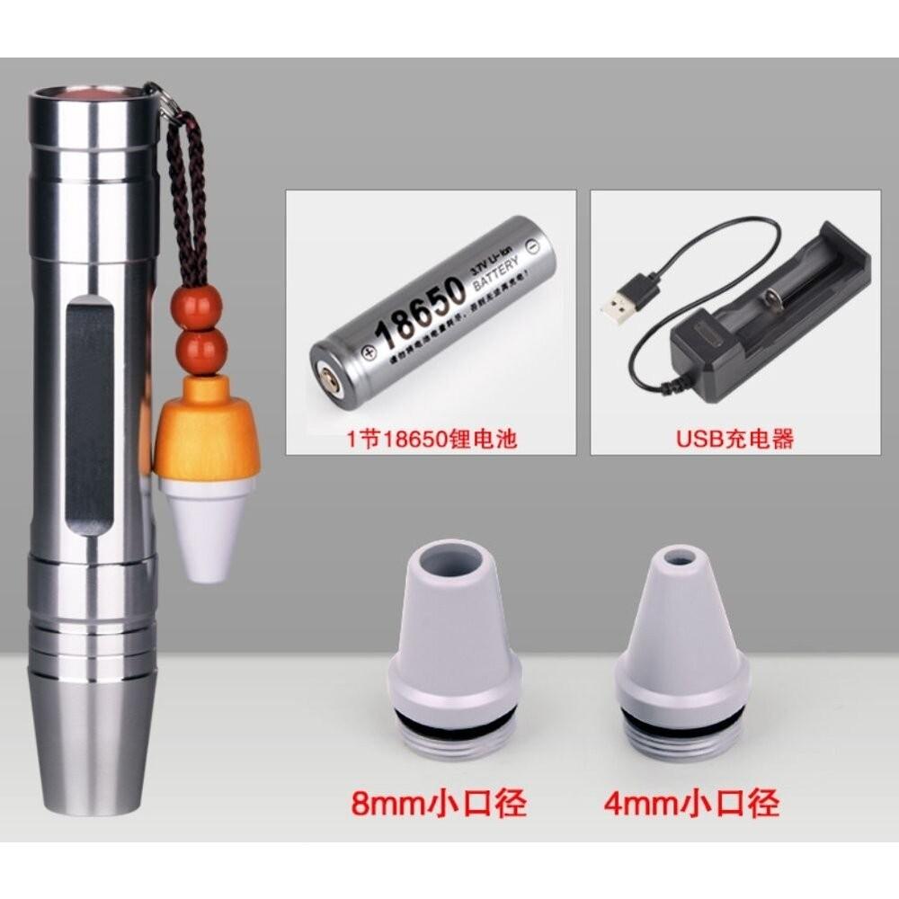 【七彩翡翠】04077 鋁合金  三光源 強光 玉石 手電筒  白光 黃光 紫光365 鑑定 防偽-細節圖2