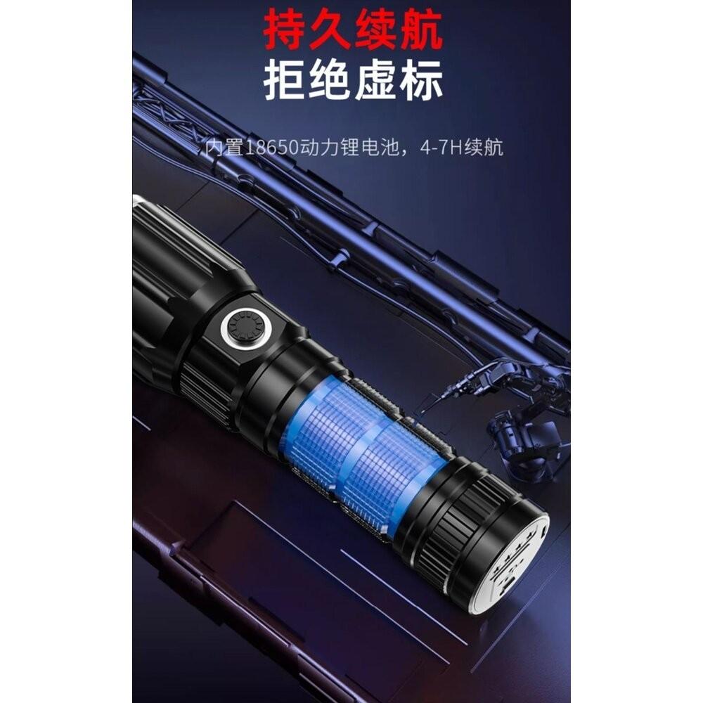 【七彩翡翠】 台灣現貨 04177 白激光 變焦 爆亮 強光 手電筒 停電 照明 野外 戶外 露營  釣-細節圖6