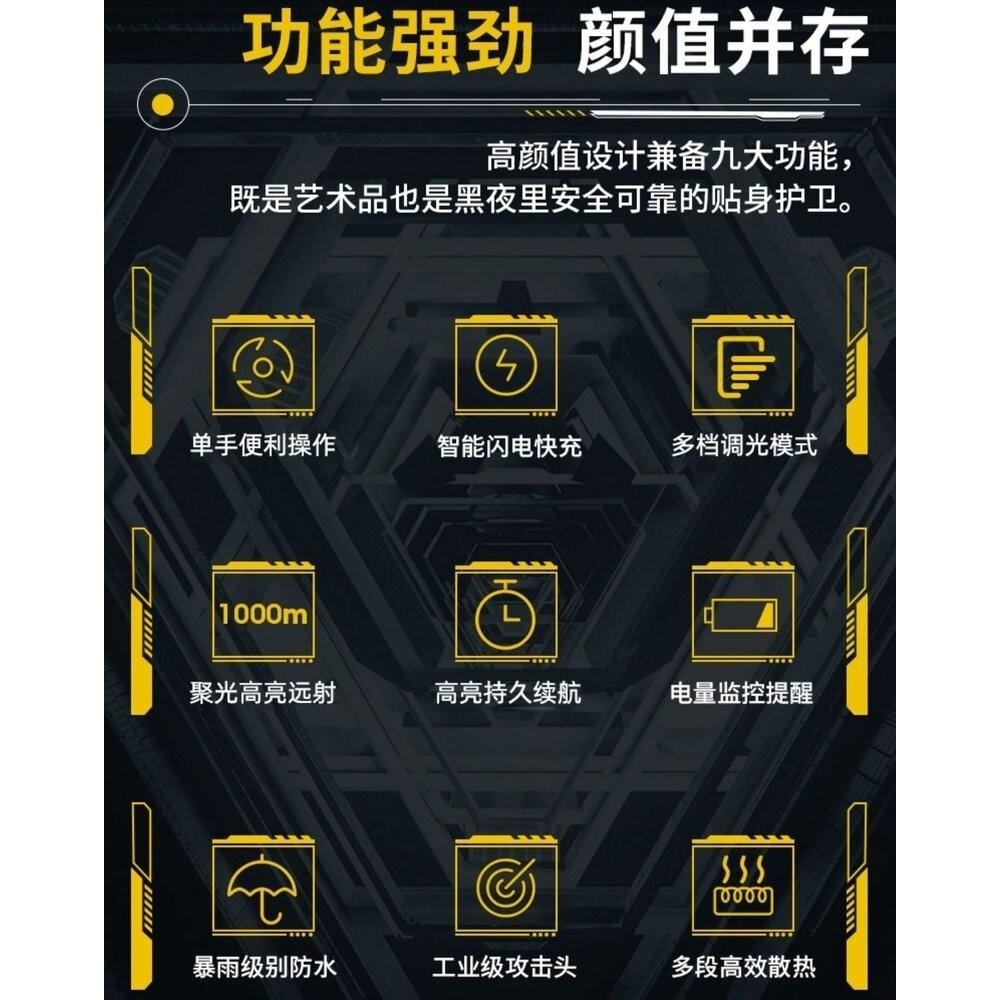 【七彩翡翠】 台灣現貨 04200 穿天炮 變焦 強光 手電筒 停電 照明 野外 戶外 露營 腳踏車燈-細節圖2