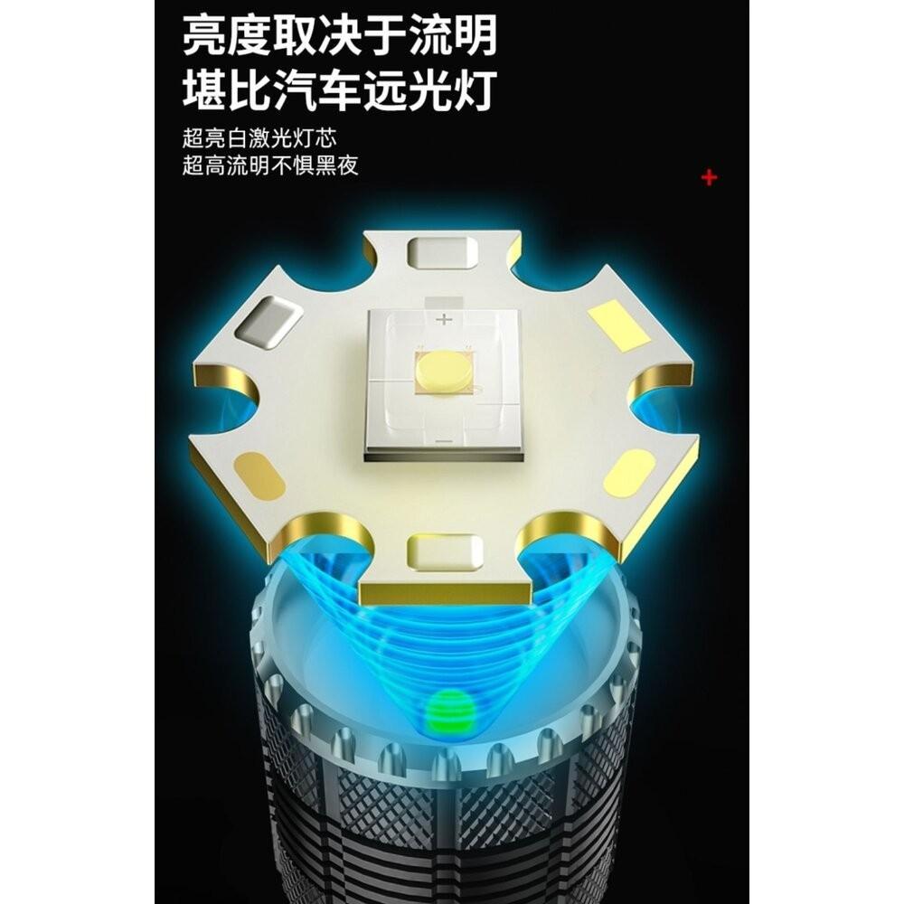 【七彩翡翠】 台灣現貨 04200 穿天炮 變焦 強光 手電筒 停電 照明 野外 戶外 露營 腳踏車燈-細節圖3