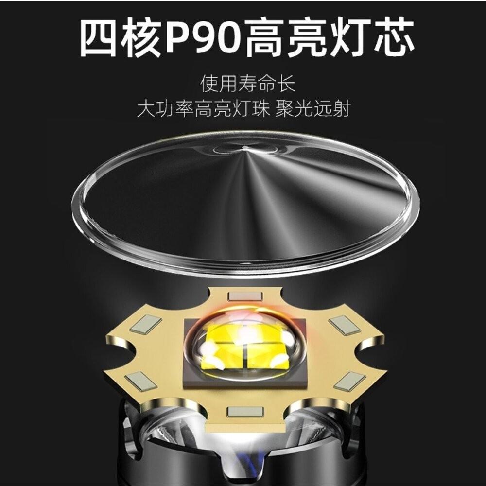【七彩翡翠】 台灣現貨 04162 四核 隨身 強光 手電筒 停電 照明 野外 戶外 露營 登山 釣魚-細節圖2