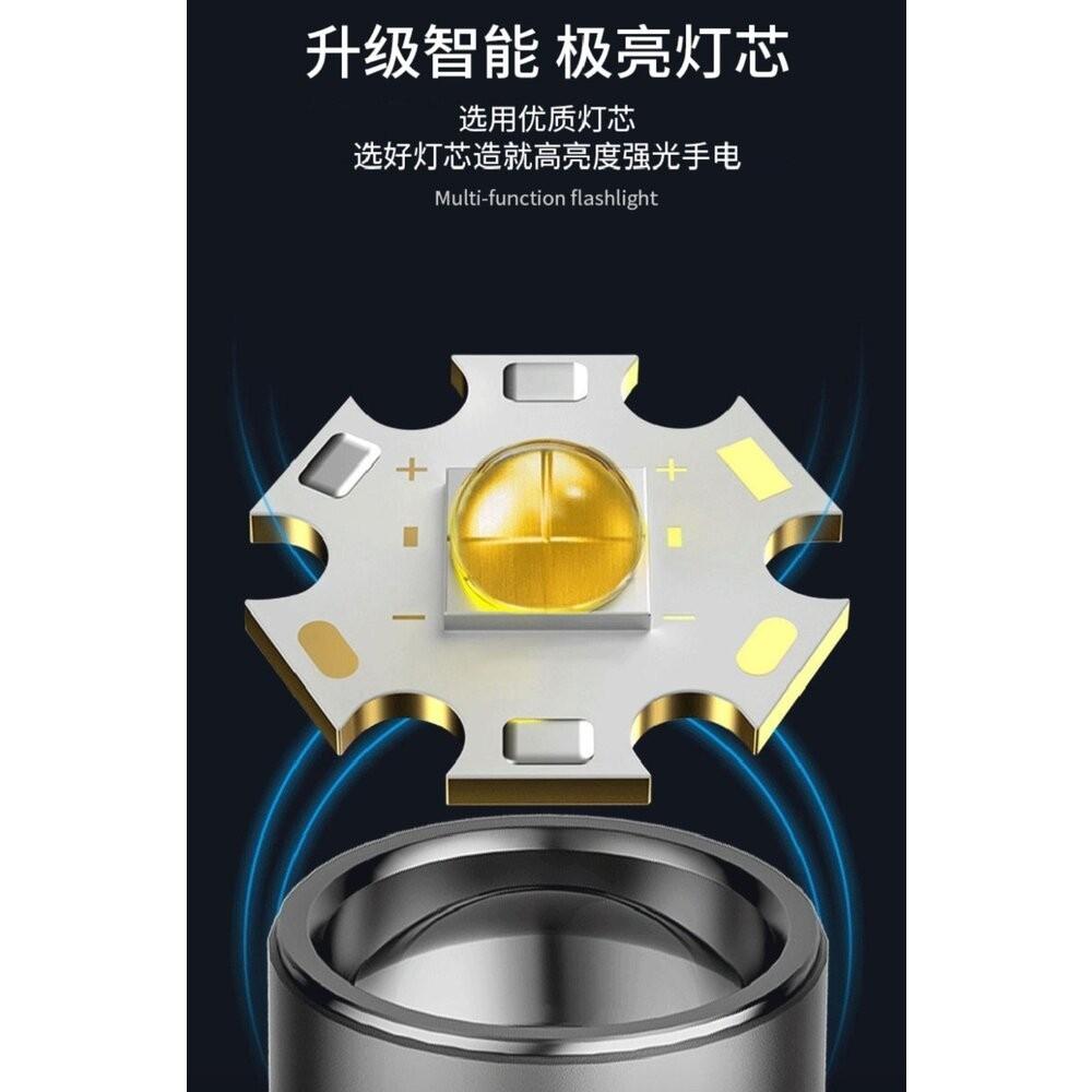 【七彩翡翠】 台灣現貨 04185 變焦 強光 手電筒 氛圍燈 停電 照明 野外 戶外 露營 腳踏車燈-細節圖3