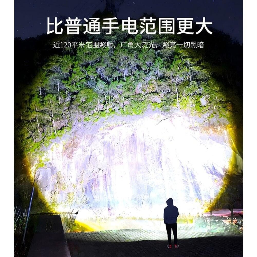 【七彩翡翠】 台灣現貨 04185 變焦 強光 手電筒 氛圍燈 停電 照明 野外 戶外 露營 腳踏車燈-細節圖6