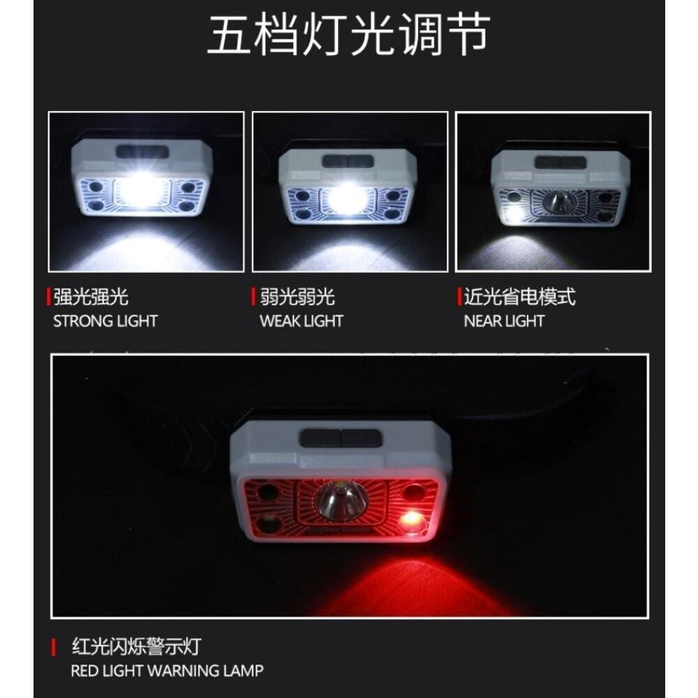 【七彩翡翠】 台灣現貨 04166 感應 變焦 頭燈 手電筒 停電 照明 野外 戶外 露營 釣魚 巡邏-細節圖6