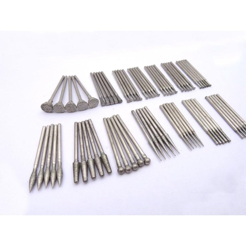 【七彩翡翠】2.35柄 常用 金剛砂磨頭 70支 磨頭套組 去皮 打磨 雕刻 細修 鏤空雕-細節圖3