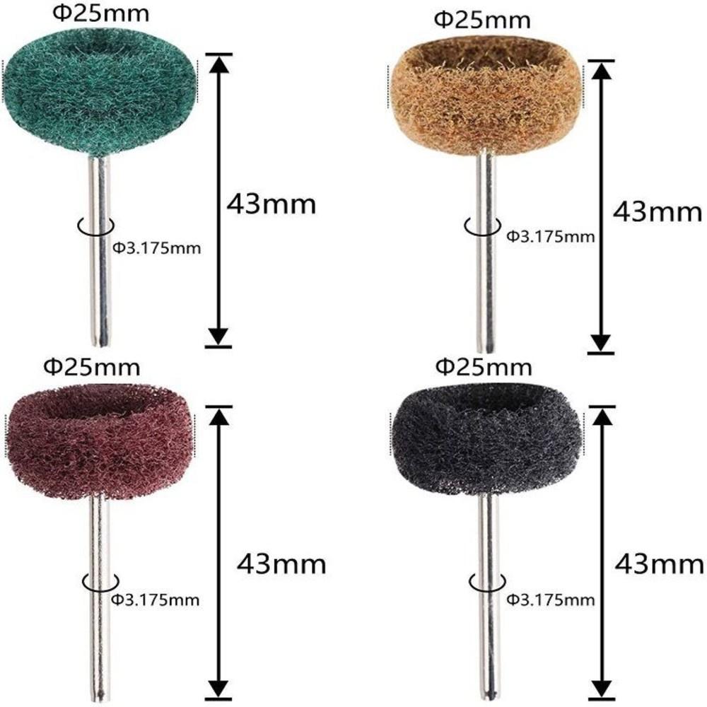 【七彩翡翠】電磨機配件 吊磨機配件 菜瓜布 百潔布 羊毛輪 布輪 拋光 拉絲套件 70件套組-細節圖2