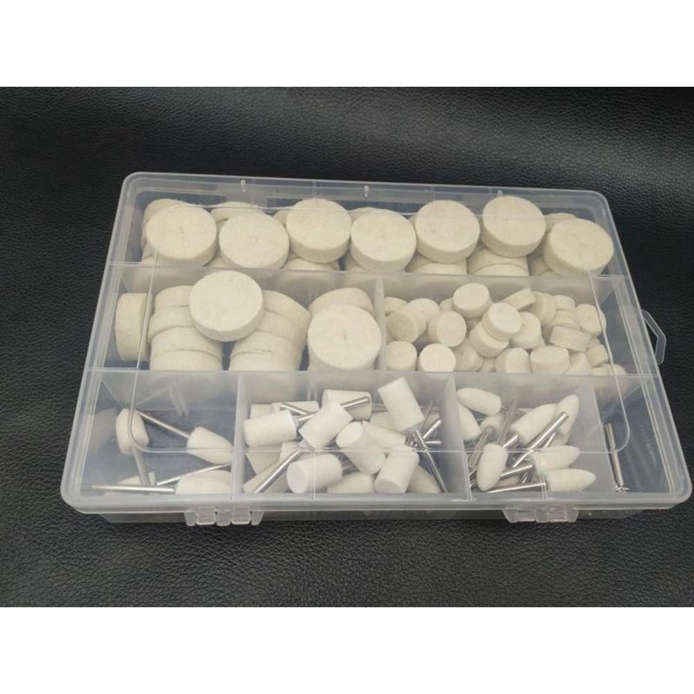 【七彩翡翠】吊磨機 雕刻機 電磨機 拋光套件 羊毛圓盤 子彈羊毛磨頭 圓柱羊毛磨頭 150件套-細節圖2