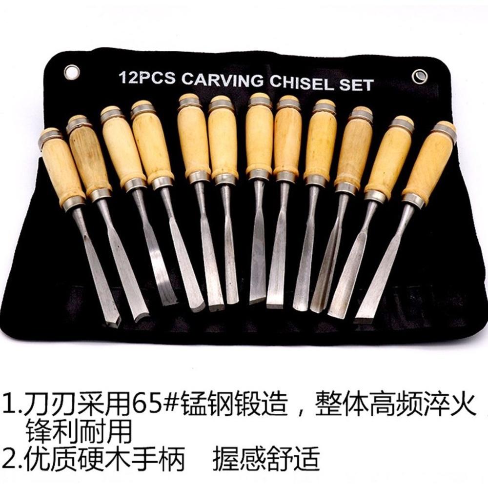 【七彩翡翠】手工 雕刻刀 木工 木頭 傢俱 根雕 木雕 雕刻 打磨 塑型 細雕 12支套組-細節圖3
