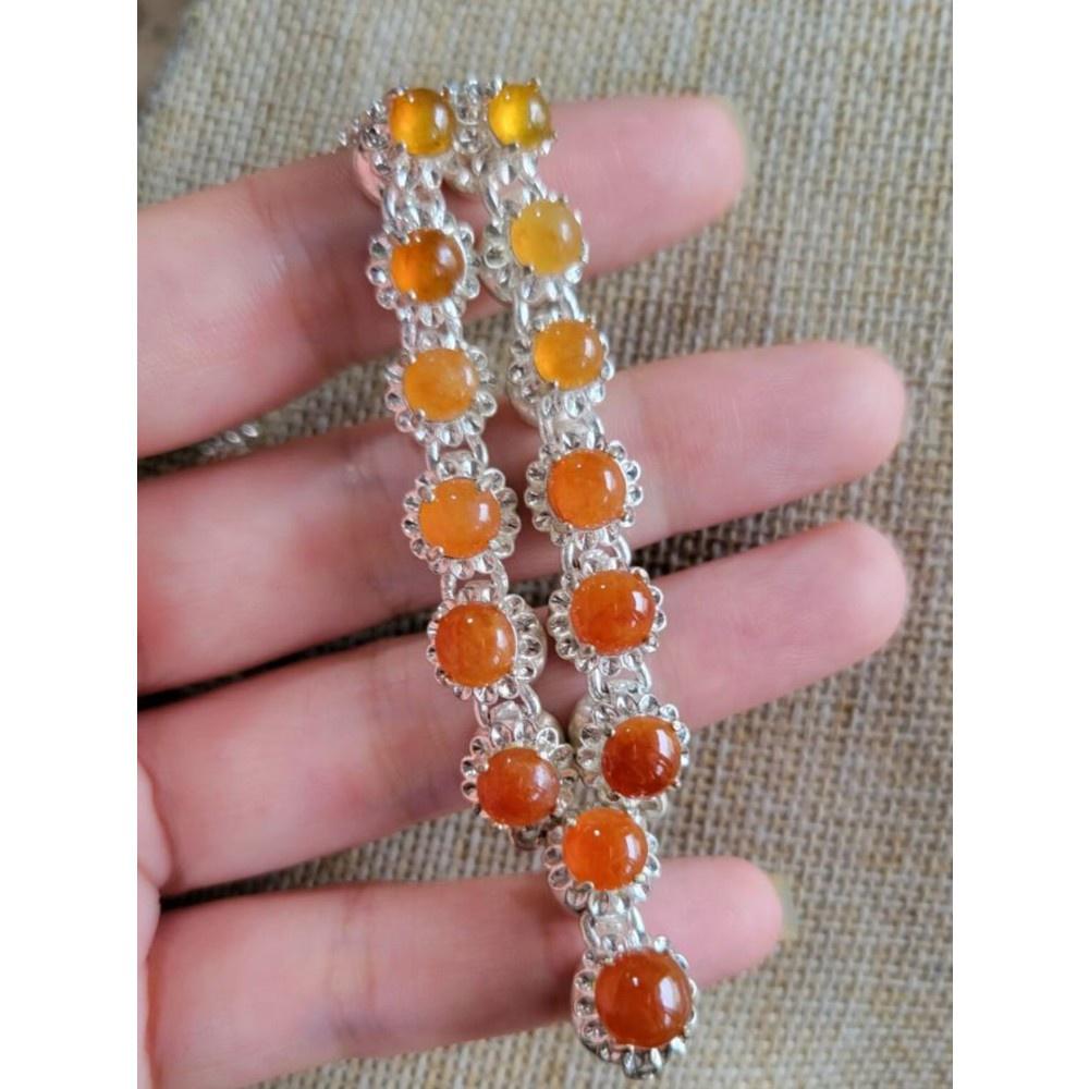 【七彩翡翠】緬甸 翡翠 天然 成品A5727☆放大漏！銅托冰瑩放光翡翠天然紅黃翡翡翠蛋面，戒-細節圖2