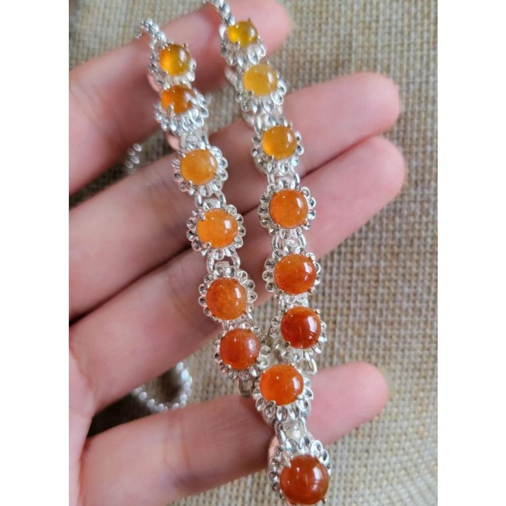 【七彩翡翠】緬甸 翡翠 天然 成品A5727☆放大漏！銅托冰瑩放光翡翠天然紅黃翡翡翠蛋面，戒-細節圖4