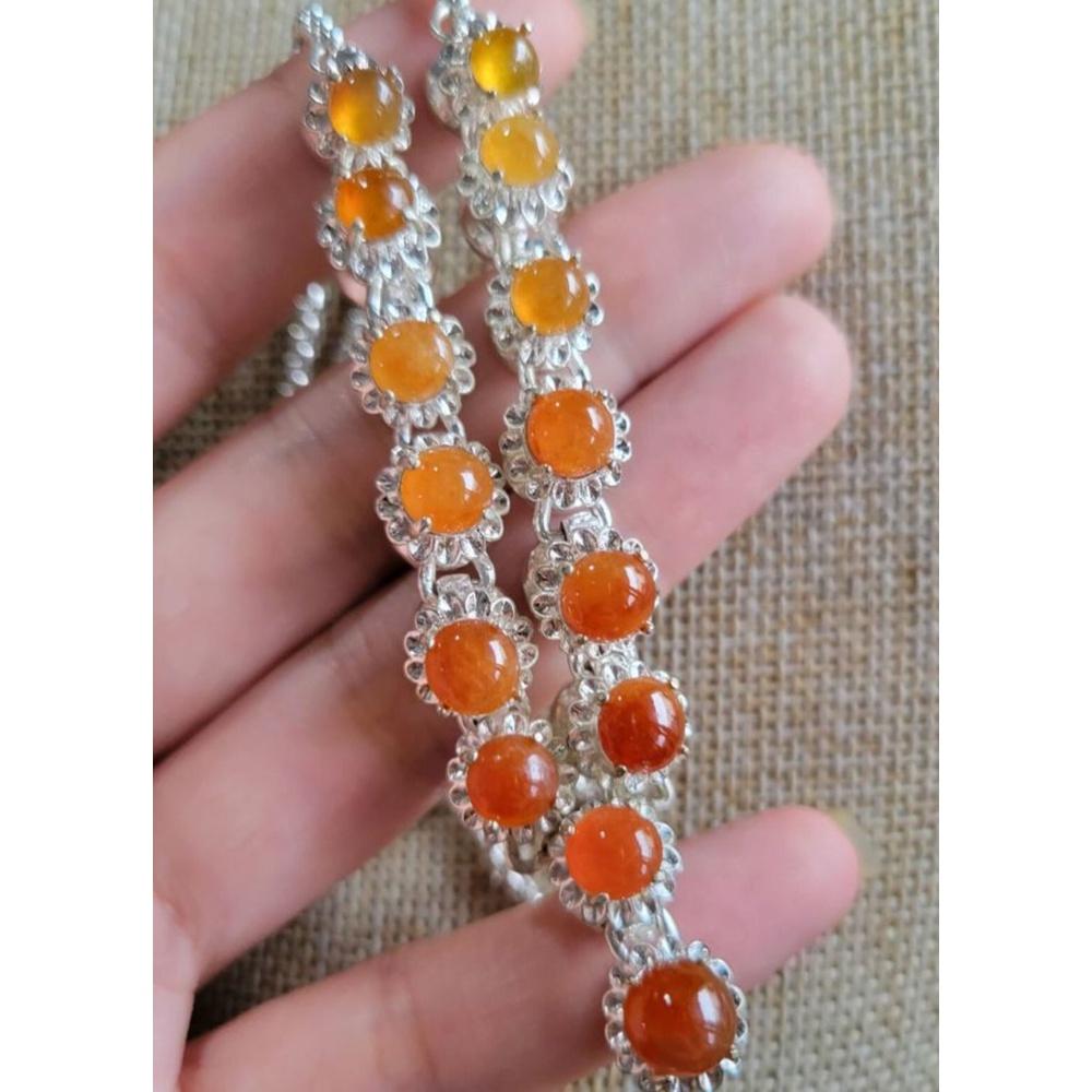 【七彩翡翠】緬甸 翡翠 天然 成品A5727☆放大漏！銅托冰瑩放光翡翠天然紅黃翡翡翠蛋面，戒-細節圖5