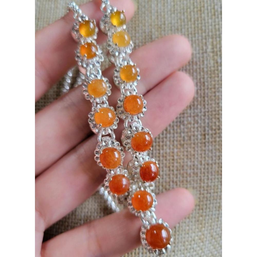 【七彩翡翠】緬甸 翡翠 天然 成品A5727☆放大漏！銅托冰瑩放光翡翠天然紅黃翡翡翠蛋面，戒-細節圖6