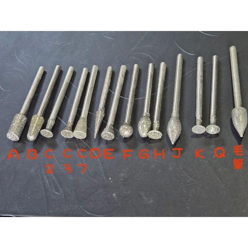 3柄 3杆 金剛砂 磨頭 A針 B針 C2針 C3針 C7針 D針 E針 F針 G針 H針 J針 K針 Q針 鵝蛋針-細節圖3