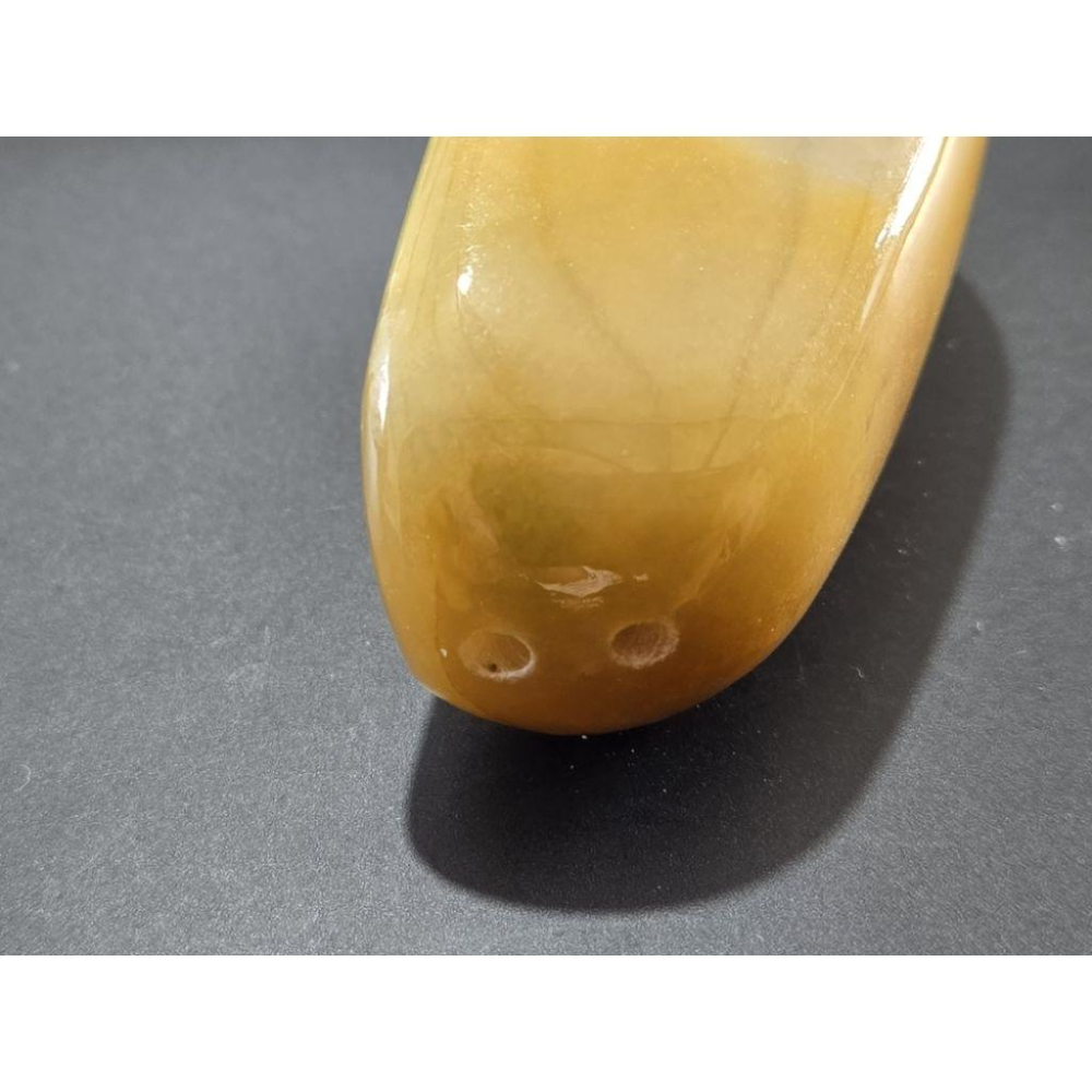 【七彩翡翠】 0401 天然A貨 緬甸 翡翠 原石掛件 原石 吊墜 墜子 吊飾  隨形牌 黃翡-細節圖6