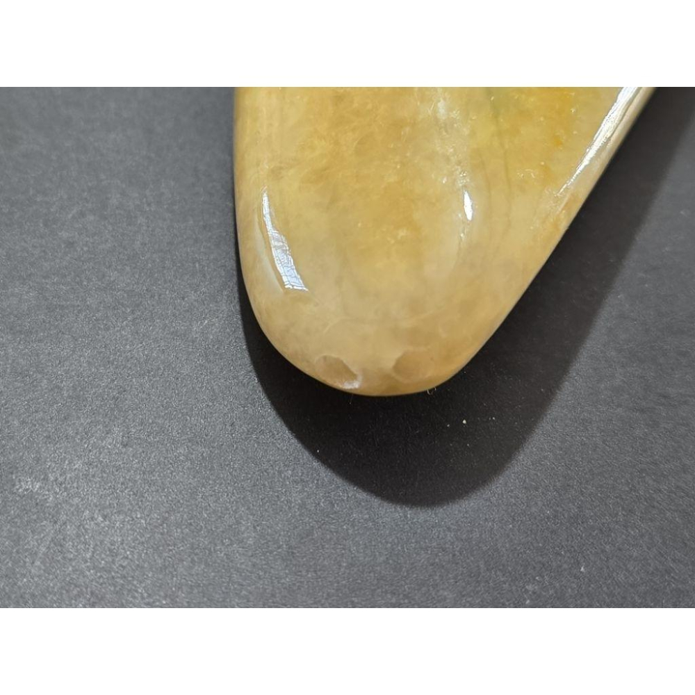 【七彩翡翠】 0402 天然A貨 緬甸 翡翠 原石掛件 原石 吊墜 墜子 吊飾  隨形牌 黃+綠-細節圖5