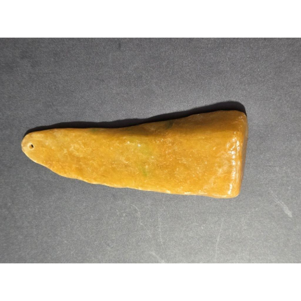 【七彩翡翠】 0391 天然A貨 緬甸 翡翠 原石掛件 原石 吊墜 墜子 吊飾  隨形牌 黃+綠 黃翡-細節圖4