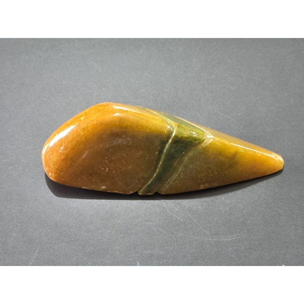 【七彩翡翠】 0396 天然A貨 緬甸 翡翠 原石掛件 原石 吊墜 墜子 吊飾  隨形牌 黃+綠-細節圖3