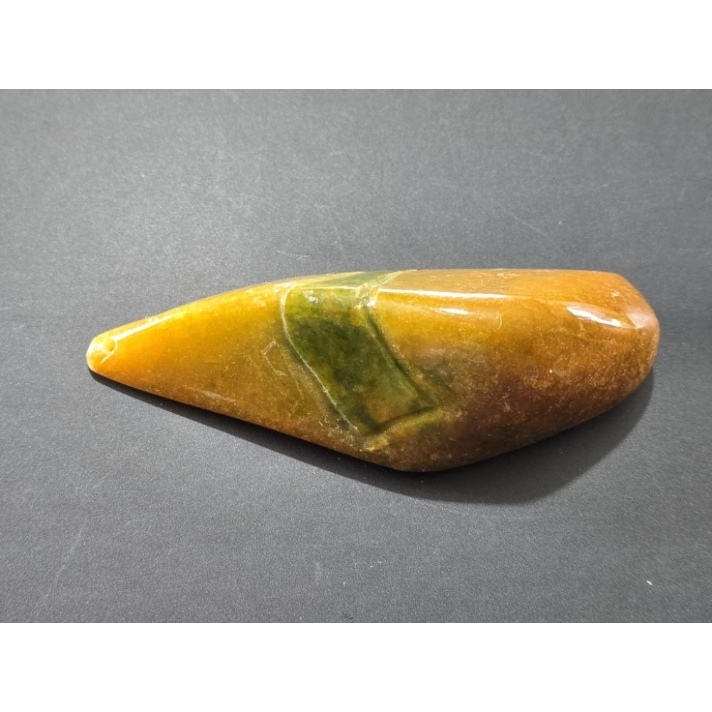 【七彩翡翠】 0396 天然A貨 緬甸 翡翠 原石掛件 原石 吊墜 墜子 吊飾  隨形牌 黃+綠-細節圖4