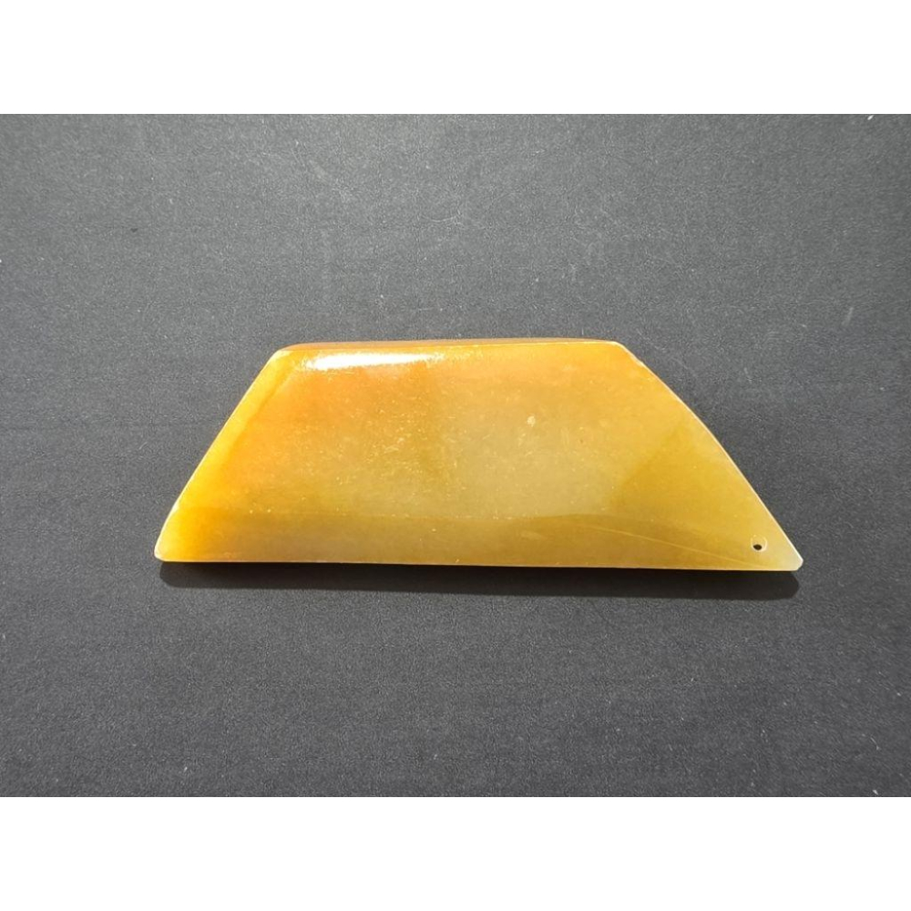 【七彩翡翠】 0392 天然A貨 緬甸 翡翠 原石掛件 原石 吊墜 墜子 吊飾  隨形牌 黃翡-細節圖3